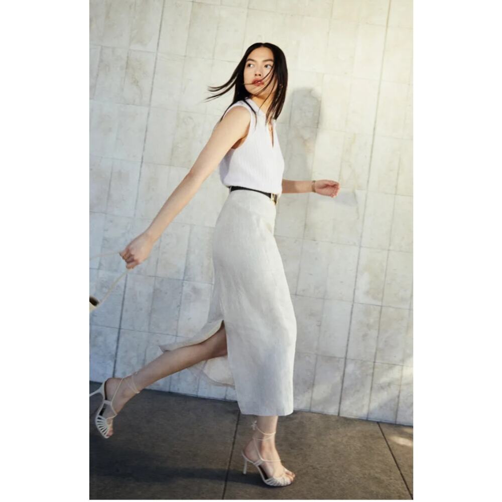 Reformation Gia Linen Skirt Womans 0